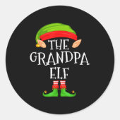 Funny Elf Family Christmas Grandpa Elf Sweater Mat Ronde Sticker (Voorkant)