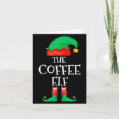 Funny Elf Family Christmas The Coffee Elf Sweater  Kaart (Voorkant)