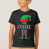 Funny Elf Family Christmas The Coffee Elf Sweater  T-shirt (Voorkant)