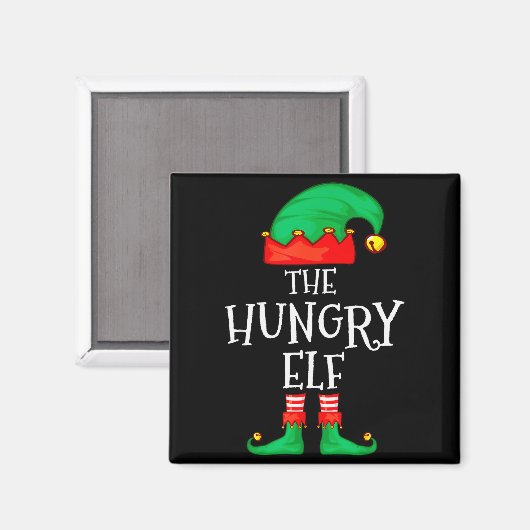 Funny Elf Family Christmas The Hungry Elf Sweater  Magneet (Voorkant / Achterkant)