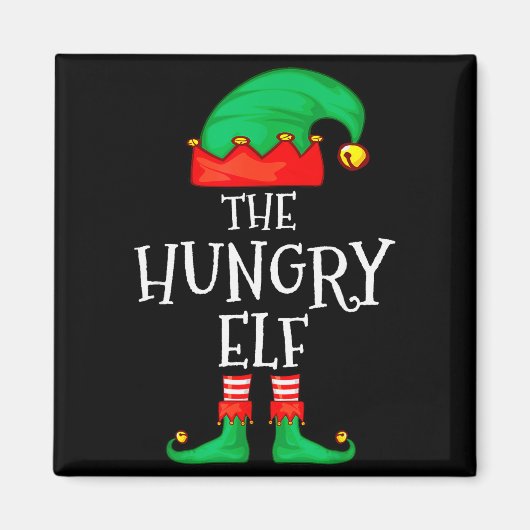 Funny Elf Family Christmas The Hungry Elf Sweater  Magneet (Voorkant)