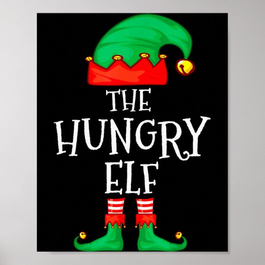 Funny Elf Family Christmas The Hungry Elf Sweater Poster (Voorkant)