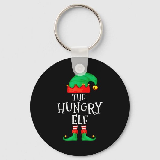 Funny Elf Family Christmas The Hungry Elf Sweater Sleutelhanger (Voorkant)