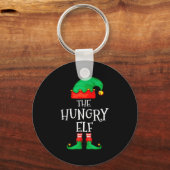 Funny Elf Family Christmas The Hungry Elf Sweater Sleutelhanger (Voorkant)