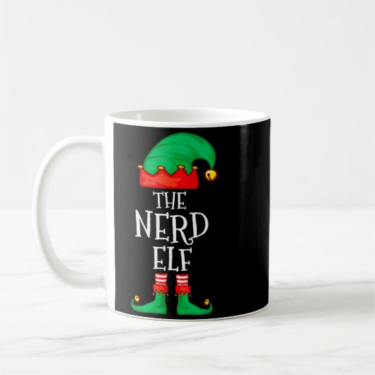 Funny Elf Family Christmas The Nerd Elf Sweater Me Koffiemok (Links)
