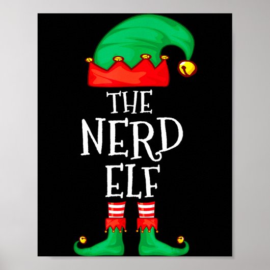 Funny Elf Family Christmas The Nerd Elf Sweater Me Poster (Voorkant)