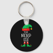Funny Elf Family Christmas The Nerd Elf Sweater Me Sleutelhanger (Voorkant)