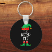 Funny Elf Family Christmas The Nerd Elf Sweater Me Sleutelhanger (Voorkant)