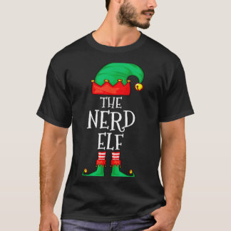 Funny Elf Family Christmas The Nerd Elf Sweater Me T-shirt
