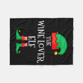 Funny Elf Family Christmas The Wine Lover Elf Men  Fleece Deken (Voorkant (Horizontaal))