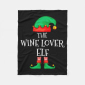 Funny Elf Family Christmas The Wine Lover Elf Men  Fleece Deken (Voorkant)