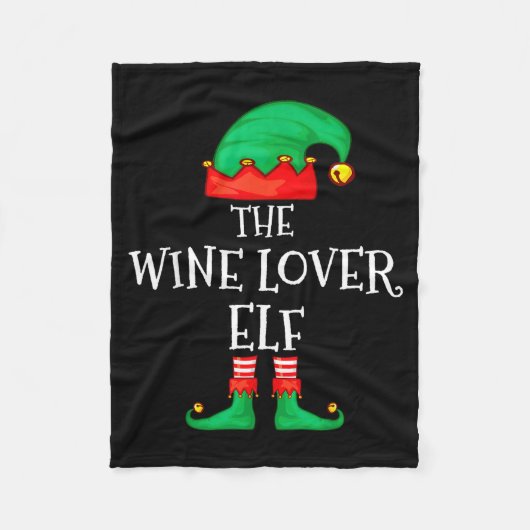 Funny Elf Family Christmas The Wine Lover Elf Men  Fleece Deken (Voorkant)