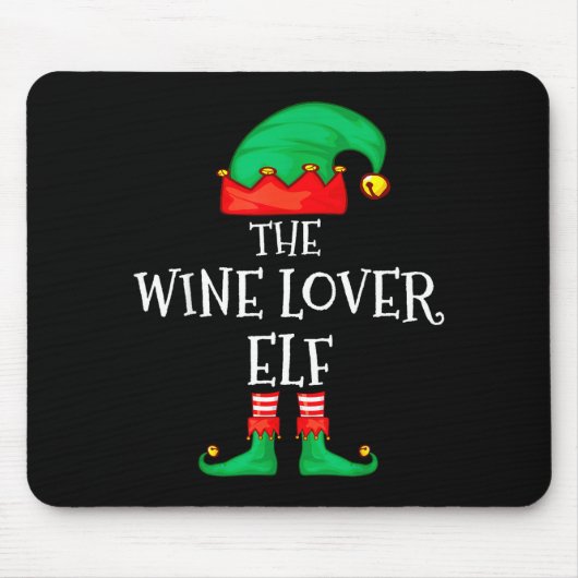 Funny Elf Family Christmas The Wine Lover Elf Men  Muismat (Voorkant)