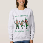 Funny Elf Family Foto Ugly KerstSweater Trui (Voorkant)