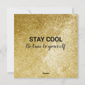 Funny Elf Gold Glitter Custom Script Flat Feestdagenkaart (Achterkant)