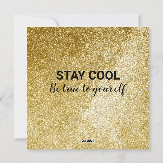 Funny Elf Gold Glitter Custom Script Flat Feestdagenkaart (Achterkant)