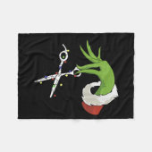 Funny Elf Hands Hair Stylist Hairdresser Scissor B Fleece Deken (Voorkant (Horizontaal))