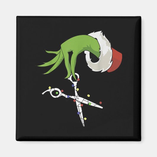 Funny Elf Hands Hair Stylist Hairdresser Scissor B Magneet (Voorkant)
