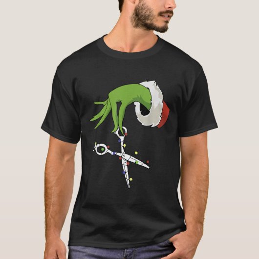 Funny Elf Hands Hair Stylist Hairdresser Scissor B T-shirt (Voorkant)