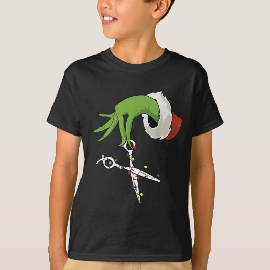 Funny Elf Hands Hair Stylist Hairdresser Scissor B T-shirt (Voorkant)