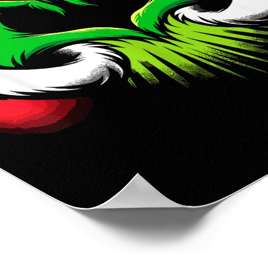 Funny Elf Heart Hands Love Christmas Poster (Hoek)