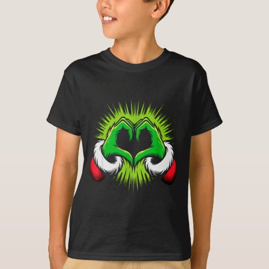 Funny Elf Heart Hands Love Christmas  T-shirt (Voorkant)