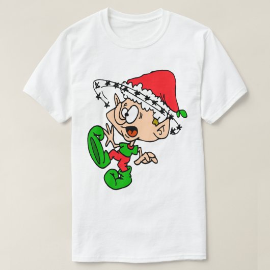Funny Elf Holiday Stress kerstavond T-shirt (Design voorkant)