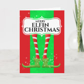 Funny elf humor vrome elfin kerstade kaart (Voorkant)