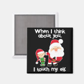 Funny Elf Inappropriate Adult Humor Christmas Gift Magneet (Voorkant / Achterkant)