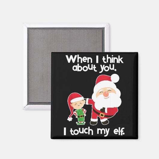 Funny Elf Inappropriate Adult Humor Christmas Gift Magneet (Voorkant / Achterkant)