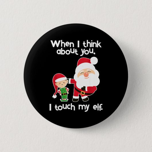 Funny Elf Inappropriate Adult Humor Christmas Gift Ronde Button 5,7 Cm (Voorkant)
