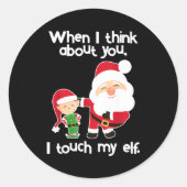 Funny Elf Inappropriate Adult Humor Christmas Gift Ronde Sticker (Voorkant)