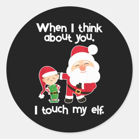 Funny Elf Inappropriate Adult Humor Christmas Gift Ronde Sticker (Voorkant)