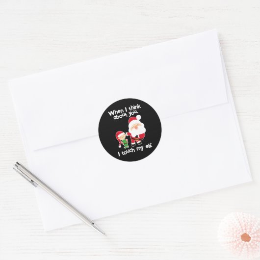 Funny Elf Inappropriate Adult Humor Christmas Gift Ronde Sticker (Envelop)