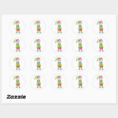 Funny Elf Kerstmis Classic Round Sticker (Vel)