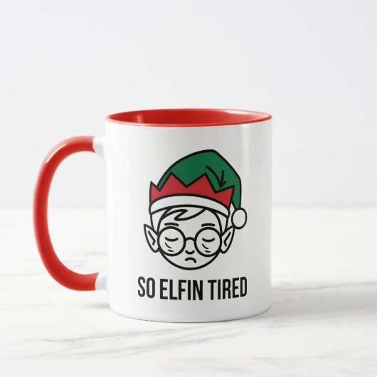 Funny ELF Kerstochtend, Stocking Stuffer Mok (Links)