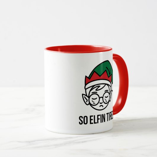 Funny ELF Kerstochtend, Stocking Stuffer Mok (Voorkant rechts)