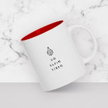 Funny ELF Kerstochtend, Stocking Stuffer Tweekleurige Koffiemok<br><div class="desc">Grappig holiday mok die So Elfin Tired voorleest met een minimalistisch kuitje boven. Het simpele typografische ontwerp maakt dit tot een stijlvol,  schattig vriendje of echtgenoot cadeautje of boekje voor kerstochtend!</div>