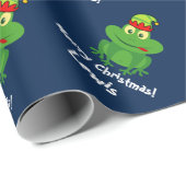 Funny elf kikker-kerstpapier voor kinderen cadeaupapier (Rol Hoek)