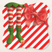 Funny Elf Legs Christmas | North Pole Mischief Kartonnen Onderzetters (Voorkant)