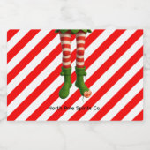 Funny Elf Legs Christmas | North Pole Mischief  Likeurfles Etiket (Enkel label)