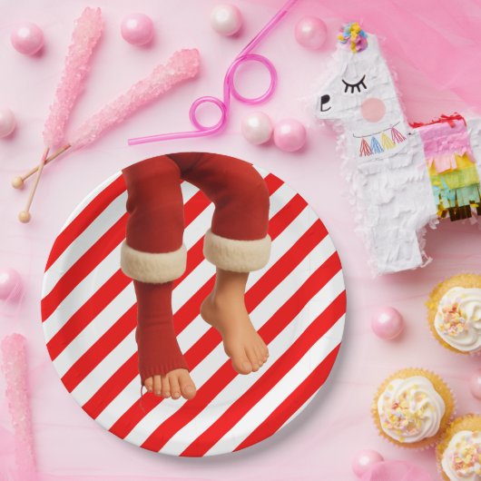 Funny Elf Legs Christmas | North Pole Mischief  Papieren Bordje (Feest)