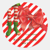 Funny Elf Legs Christmas | North Pole Mischief  Ronde Sticker (Voorkant)