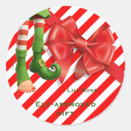 Funny Elf Legs Christmas | North Pole Mischief  Ronde Sticker