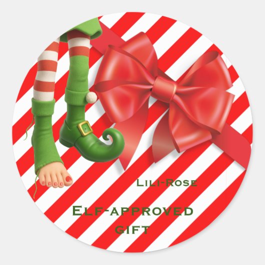 Funny Elf Legs Christmas | North Pole Mischief  Ronde Sticker (Voorkant)