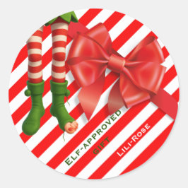 Funny Elf Legs Christmas | North Pole Mischief  Ronde Sticker