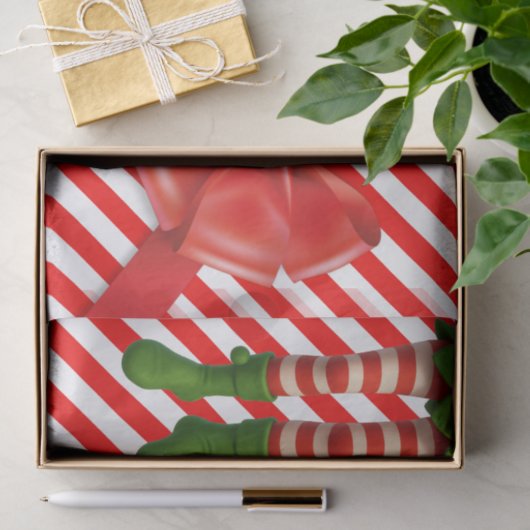 Funny Elf Legs Christmas | North Pole Mischief  Tissuepapier (Geschenk)