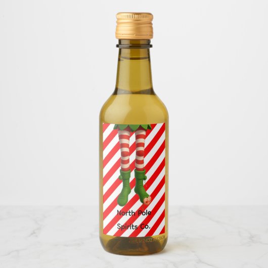 Funny Elf Legs Christmas | North Pole Mischief  Wijn Etiket (Voorkant)