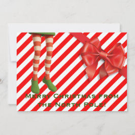 Funny Elf Legs Holiday Card | North Pole Mischief  Feestdagenkaart