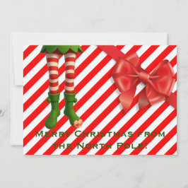 Funny Elf Legs Holiday Card | North Pole Mischief  Feestdagenkaart